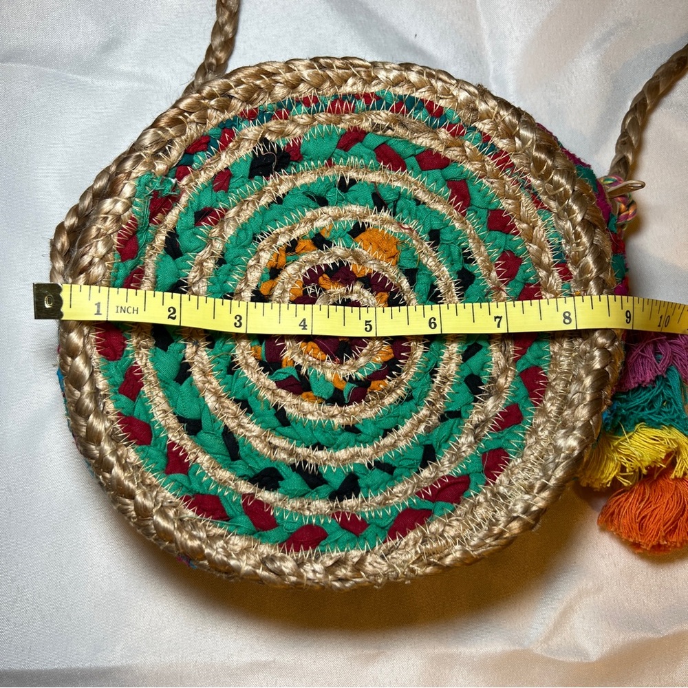 Shiraleah Multicolor Woven Round Boho Crossbody Bag - Picture 8 of 11